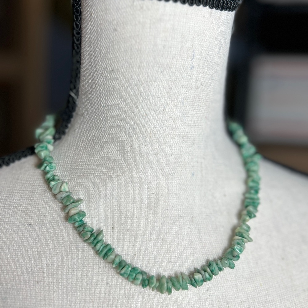 Retro Turquoise Tone Mini Nugget Necklace Source Unknown